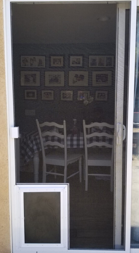 Convenient Screen Doors With Doggie Doors / Pet Doors